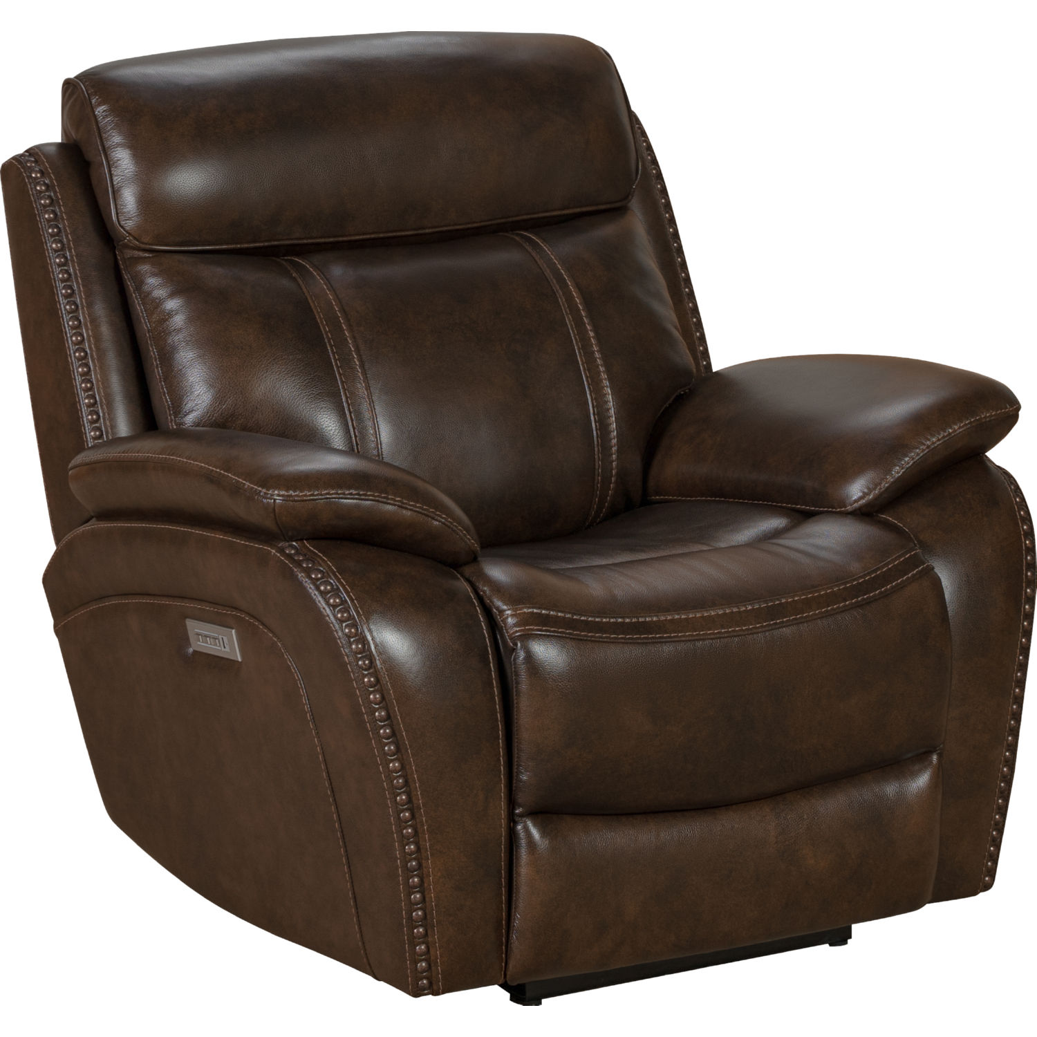 BarcaLounger 9PHL3703371386 Sandover Power Recliner in TriTone Chocolate Brown Leather